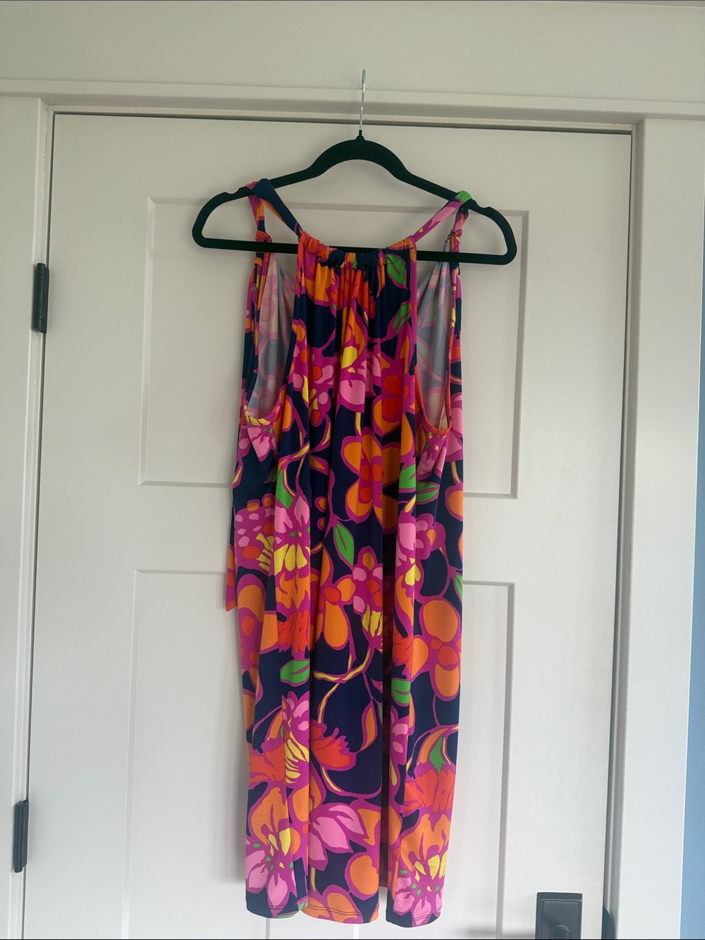 Trina Turk Juju Garden Halter Dress Size Xl Multicolor Floral Back Tie